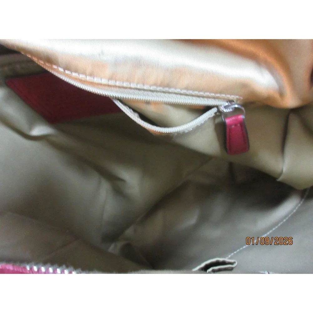 Coach Pebble Leather Shoulder Bag Crimson Red Convertible Strap Hobo Purse